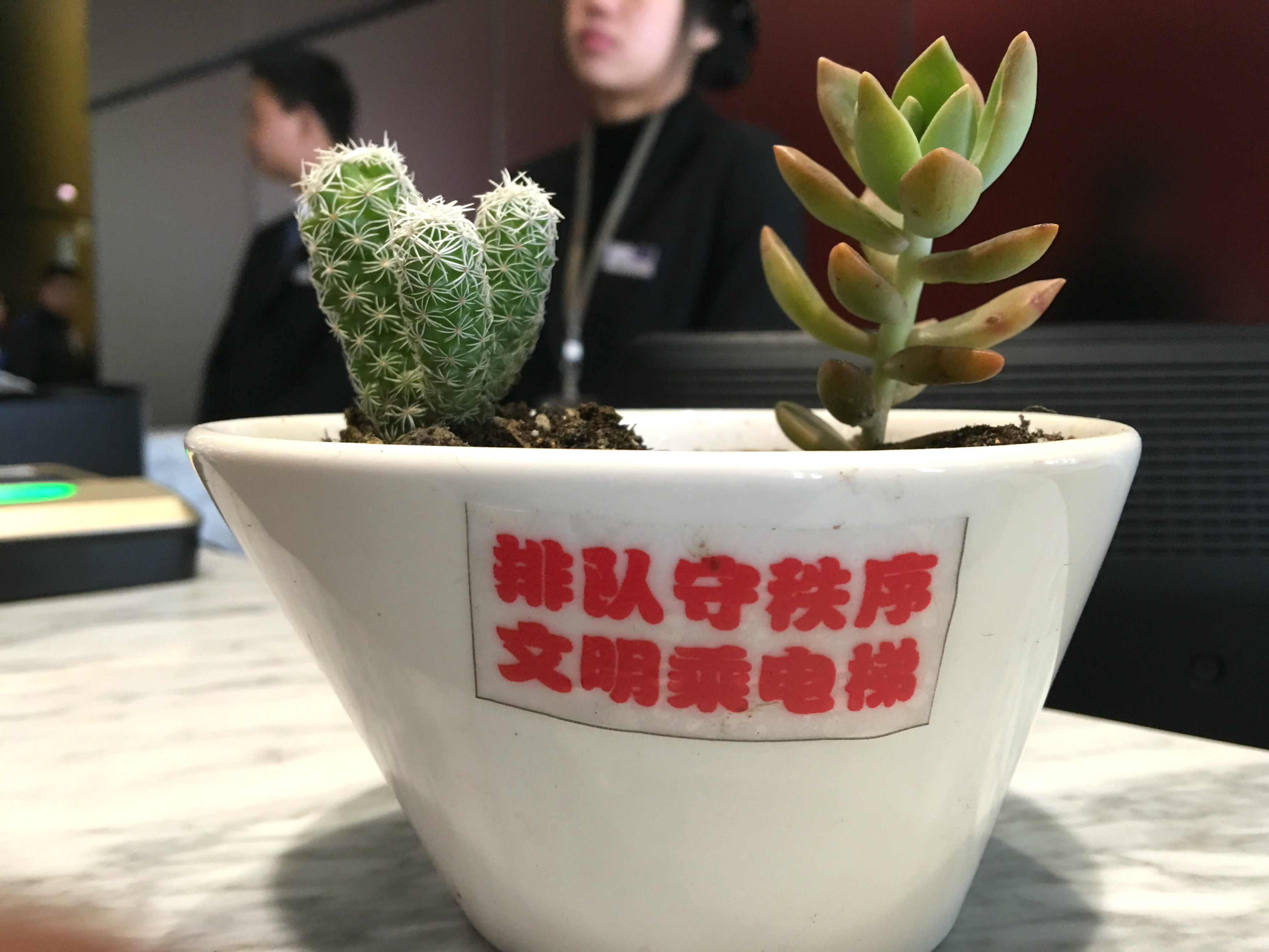 滨江写字楼开展“排队守秩序，文明乘电梯”活动